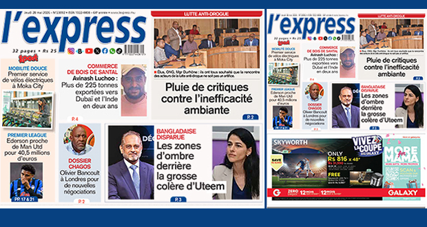 Les grands titres de l'express de ce jeudi 28 mai 2026 ?