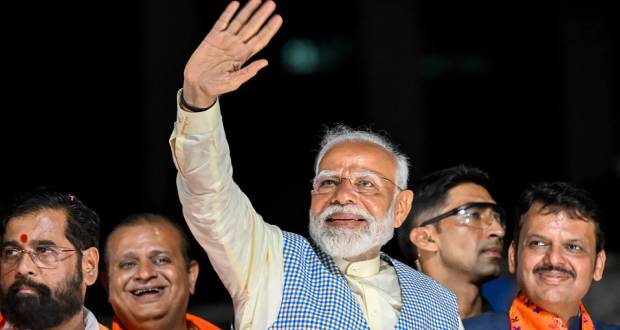 Le parti de Modi en tête avec 39,3% après le dépouillement d'un quart des voix