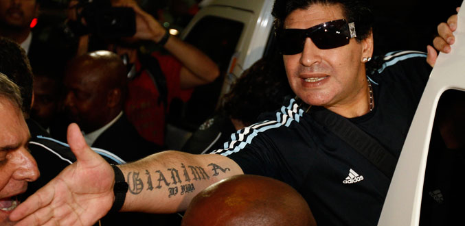 Mondial 2010 : Arrivée de Maradona en Afrique du Sud