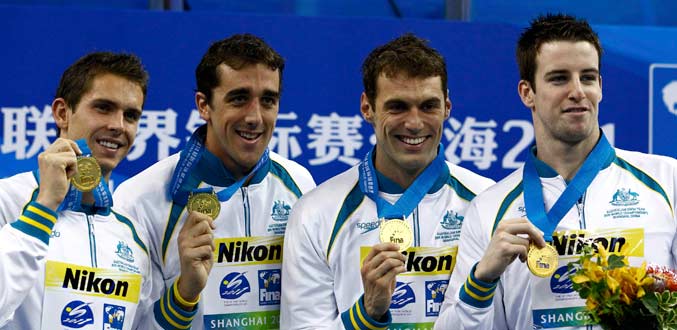 Natation: l''Australie et les Pays-Bas en or sur 4x100 messieurs et dames, respectivement