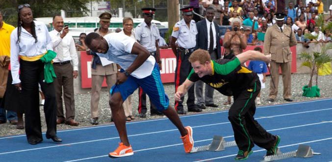 Quand le prince Harry defie Usain Bolt...