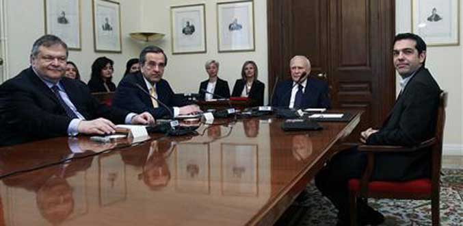 Fin de la réunion des chefs de partis grecs à la présidence