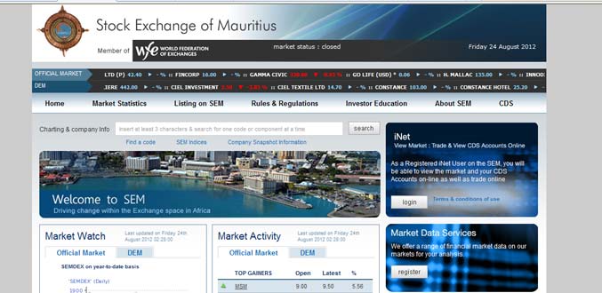 La Bourse de Port-Louis, le meilleur site Internet d’Afrique