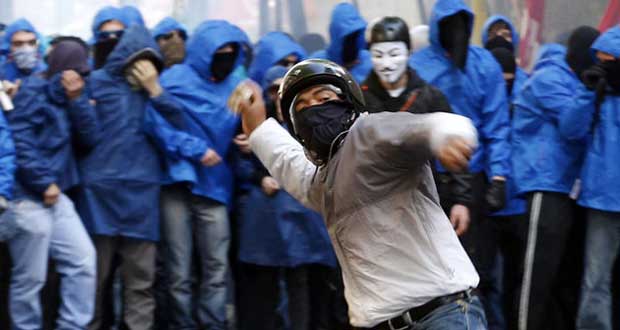 Manifestation anti-austérité et échauffourées à Rome