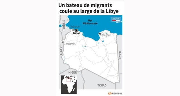 Près de 200 migrants africains disparus au large de la Libye