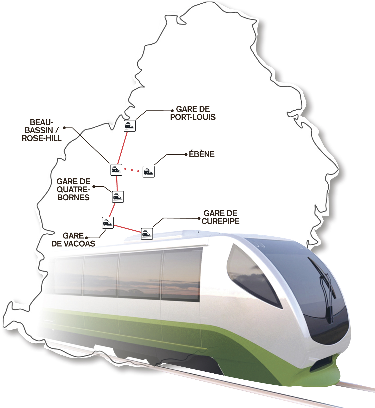 Métro léger: Ébène figure sur le tracé