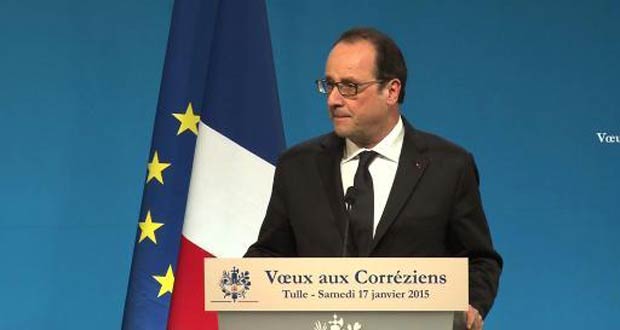 Hollande célèbre les "valeurs" de la France face aux manifestations anti-Charlie
