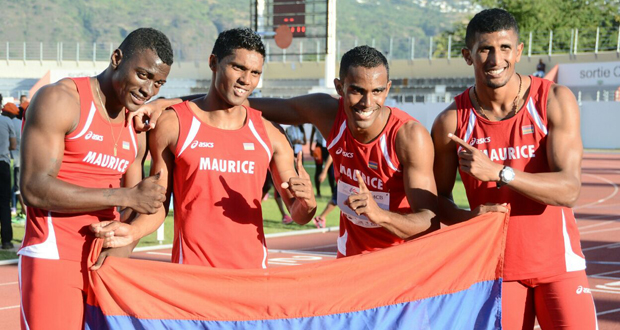 JIOI-Athlétisme: les Mauriciens remportent le 4x100 m pour la 6e fois d’affilée