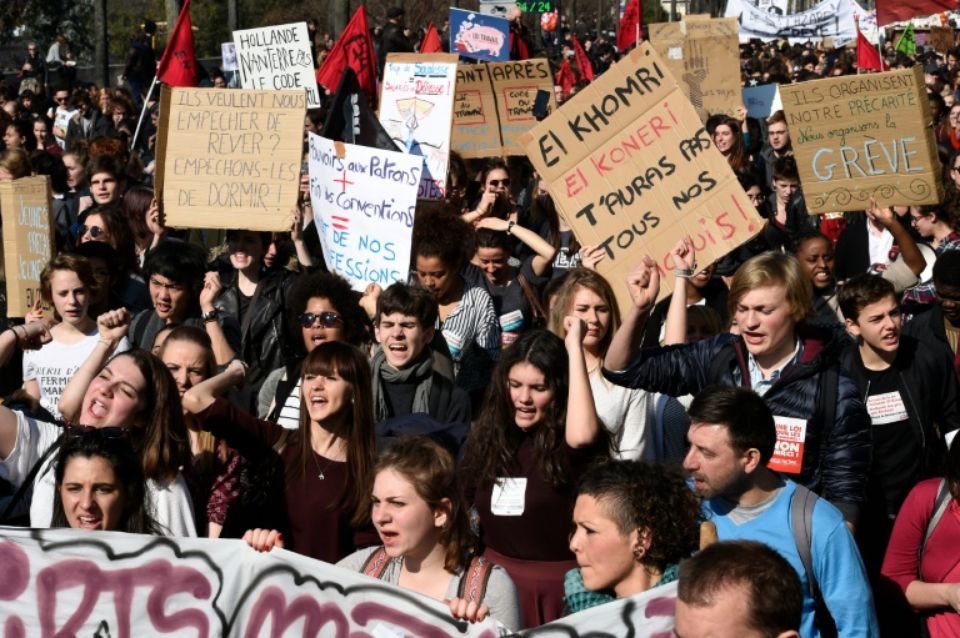 Loi Travail: nouvelle mobilisation de dizaines de milliers de jeunes