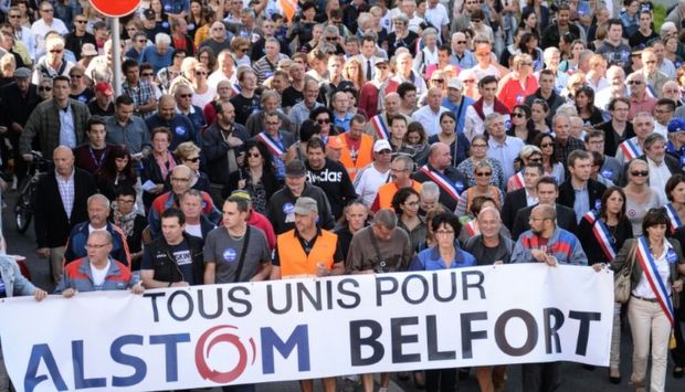 Alstom: des milliers de manifestants à Belfort lors d’une journée «ville morte» 