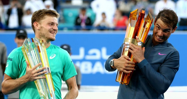 Tennis: Nadal remporte la finale face à Goffin au tournoi d’exhibition d’abou Dhabi