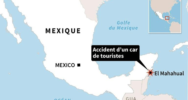 Mexique: 12 touristes, dont plusieurs étrangers, tués dans un accident de car