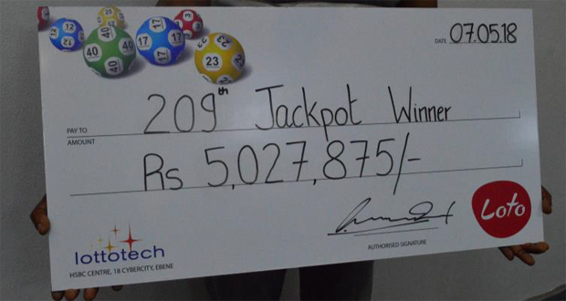 Loto: un maçon remporte la cagnotte de Rs 5 millions