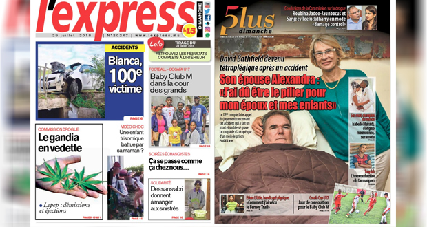 Les grands titres du dimanche 29 juillet