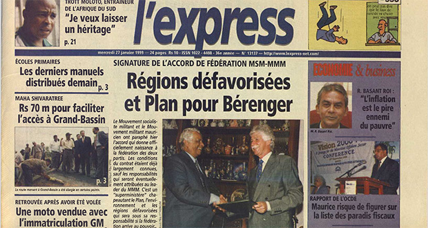 Il y a 20 ans: création de la Fédération MSM-MMM