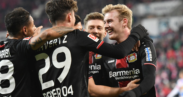 Allemagne: Leverkusen 5e après un festival offensif à Mayence