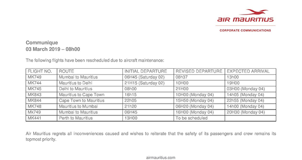 Air Mauritius: des vols repoussés, des passagers en colère