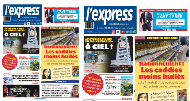 Les grands titres de l'express de ce samedi 19 mars 2022
