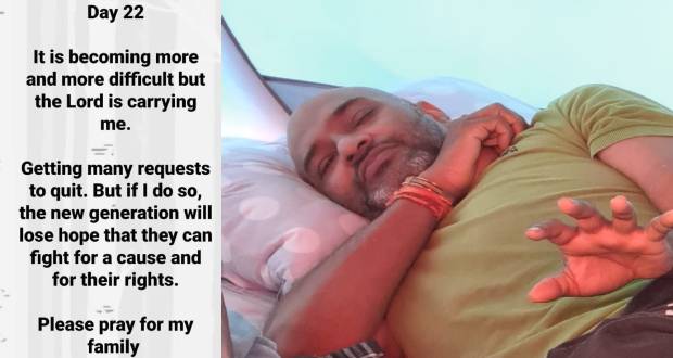 22e jour de grève de la faim: le poignant message de Nishal Joyram…