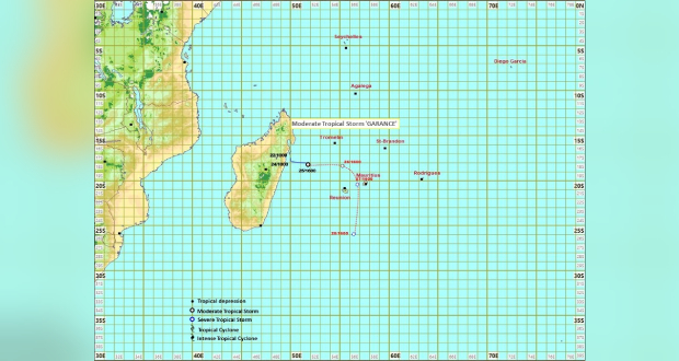 La tempête tropicale modérée Garance approche
