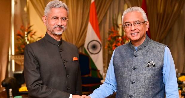 Pravind Jugnauth reçoit Subrahmanyam Jaishankar