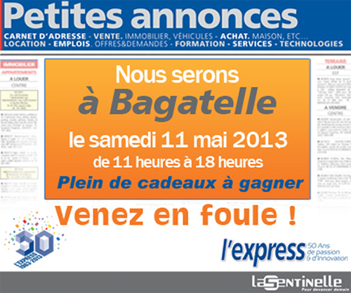 L’équipe des Petites Annonces de l’express vous donne rendez-vous à Bagatelle !