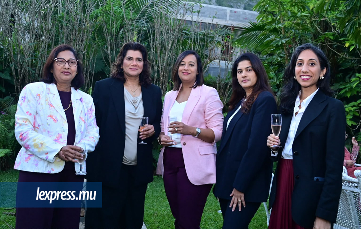 ■ Kim Currun, Head of Service Excellence SBM, Ragini Gowrisunkur, Head of Custody SBM, Ounishka Seesurun Domur Head of Global Banking ABC Banking Corporation, Maureen Constant, Product Owner, MCB Shakila Badouraly, DEI and Culture Lead de la MCB.