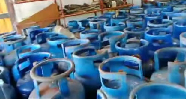 Plus de 200 bonbonnes de gaz bleues saisies