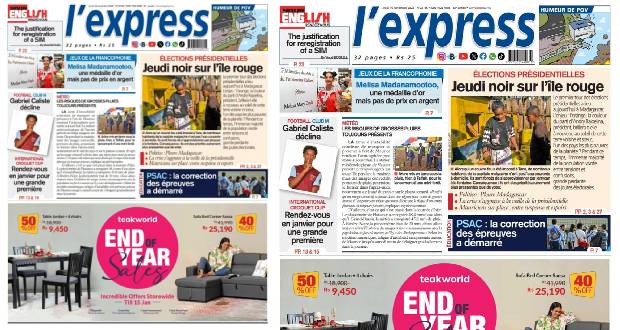 Les grands titres de l'express de ce jeudi 16 novembre 2023